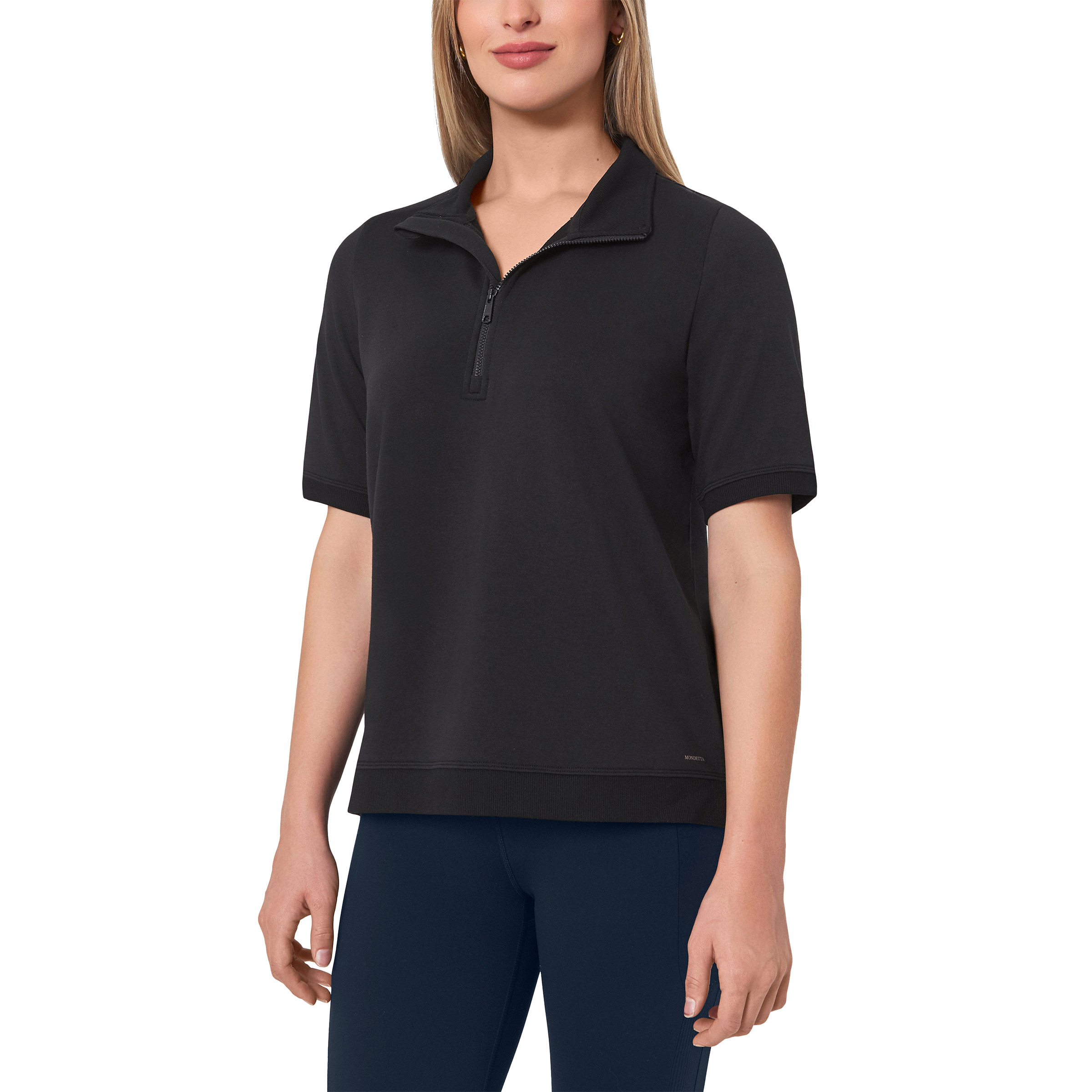 Mondetta Women's Short Sleeve Terry 1/4 Zip
