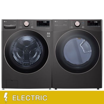 LG 4.5 cu. ft. Front Load Washer with TurboWash 360° and 7.4 cu. ft. ELECTRIC Dryer with TurboSteam and Built-In Intelligence