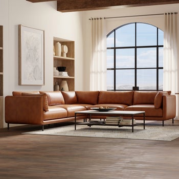 Simone Top Grain Leather Sectional