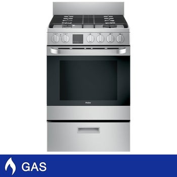 Haier 24 Inch. 2.9 cu. ft. GAS Free-Standing Range with Convection and Modular Backguard