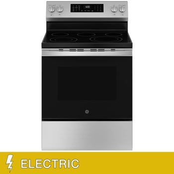 GE 30" 5.3 cu. ft. Free-Standing ELECTRIC Convection Range with No Preheat Air Fry and EasyWash Oven Tray